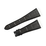 [輸入王オリジナル] 時計パーツ ブルガリと互換性あり アショーマ AA48用 社外品 ベルト 型押しクロコ ブラック 28/16mm