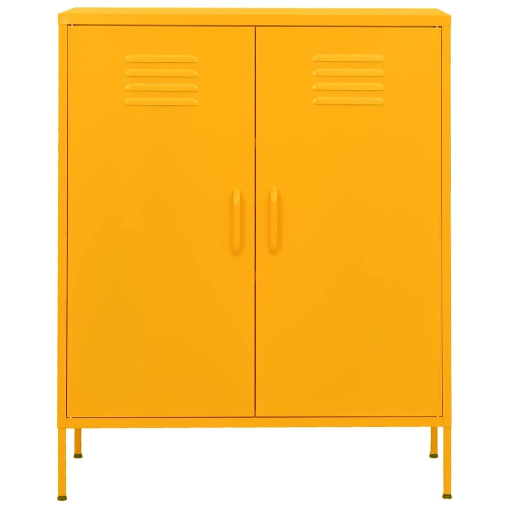 Armadio multiuso Armadio per corridoi Armadio da ingressoArmadietto Giallo Senape 80x35x101,5 cm in Acciaio Adatto a soggiorno, ufficio
