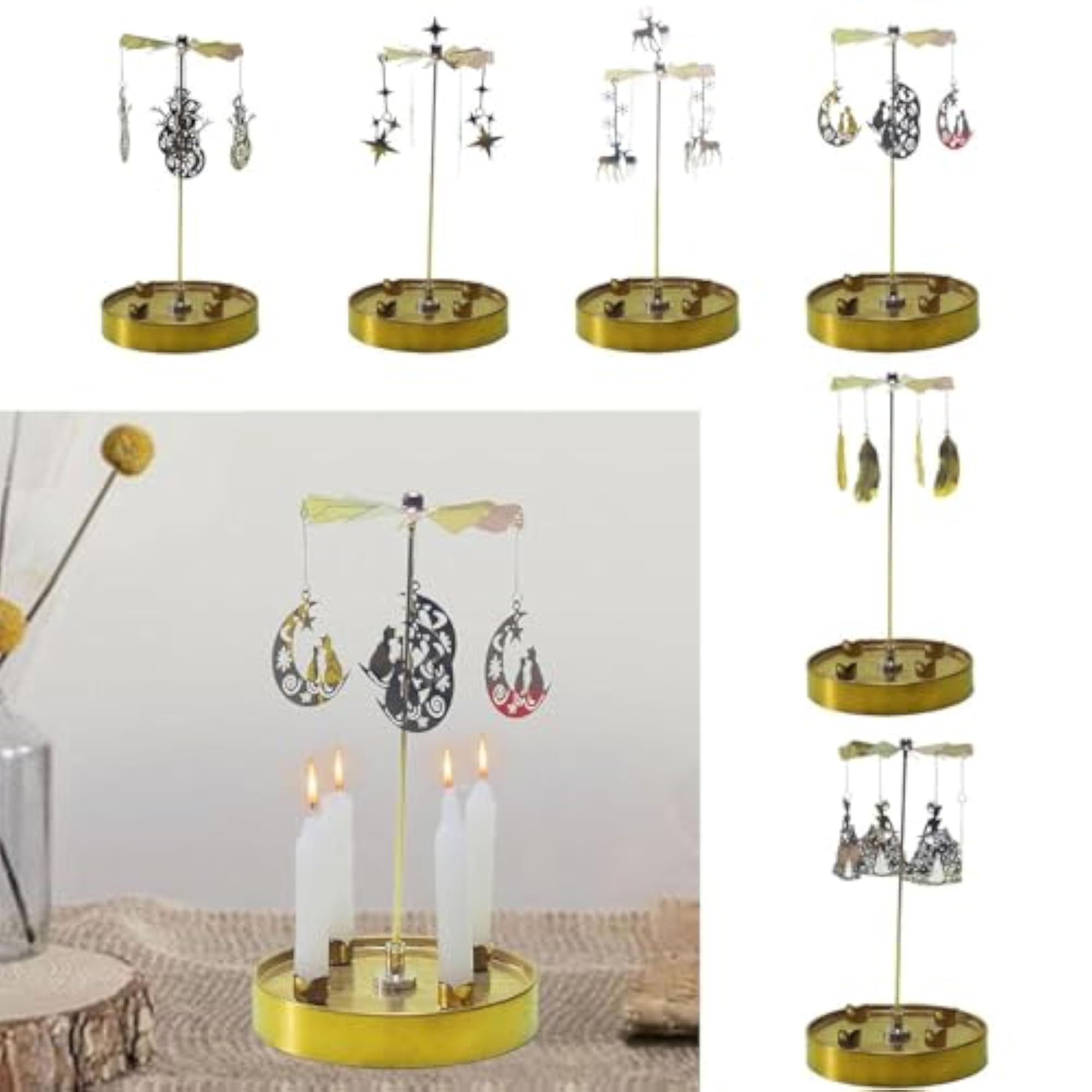 Rotating Spinning Candle Holder for Dining Desk