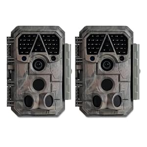 2 Pack (Non-Cellular, Non-WiFi) Trail Camera P70, 64MP 1296p, No-Glow IR Night Vision, Motion Activated, Waterproof, Game Camera