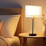 FDOIUTU Una moderna lámpara de mesa con base de metal, estudiar o leer (Blanca)