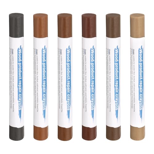 QUARKZMAN Bâtons De Remplissage Pour Bois 6 Couleurs Crayons De Cire Pour Réparation De Meubles Pour Dark Red, Pastel Brown, Light Dim Gray, Light Taupe, Brown Wood, Medium Brown