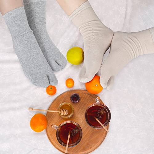 Bencailor 6 pares de meias Tabi elásticas divididas com dois dedos Tabi chinelos de dedo meias sandá