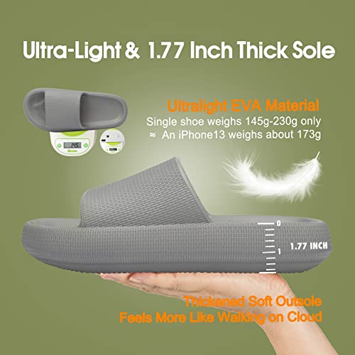 Image of EQUICK Cloud Slides Pillow Slippers for Women and Men | Shower Slippers Bathroom Sandals | Ultra Soft | Cushioned Thick Sole | Indoor & Outdoor
