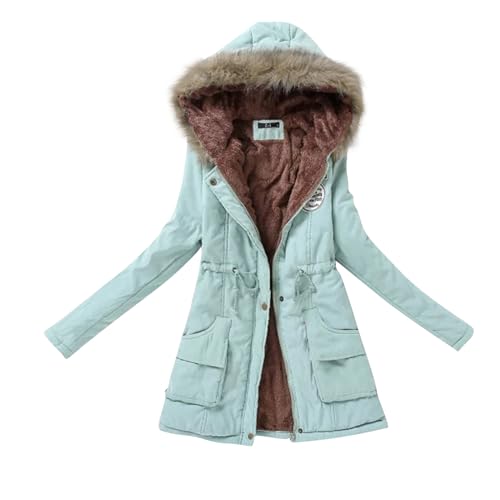 KONG JIMFAN Winterjacke Damen Hundejacke Kleine Hunde Taktische Weste Longstrickjacke Damen Strickjacke Damen Lang Steppweste Damen Leicht Pullover Damen Leichte Jacke Regenjacke(Minzgrün,L)