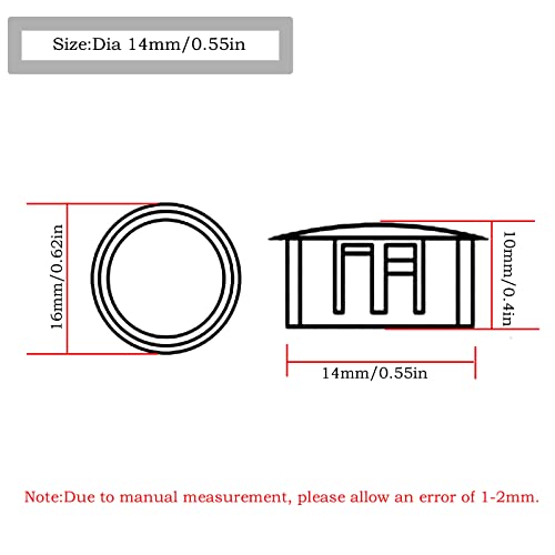 Image of 50pcs Plastic Round Snap in Type Locking, White Hole Plugs Flush, urniture Fencing Post Pipe Protective Cover Cap(White;Dia:14mm)