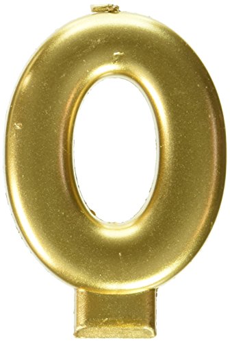 Amscan #0 Metallic Birthday Candle | Gold | Party Supply | 1 Piece #TOP24