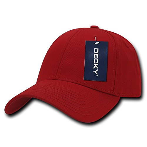 DECKY Low Crown Cotton Baseball Caps, Red