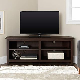 New 58 Inch Wide Espresso Brown Corner Television St