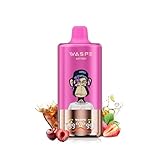 【60000回】電子タバコ 使い捨て WASPE 60000回吸引 ベイプ vape シーシャ 持ち運び 3つの味が1つに ベイプエンジン 本体 人気 水蒸気タバコ 爆煙 禁煙グッズ 禁煙パイポ 禁煙補助に Type-C 充電式 ニコチンなし タール無し (60000回, チェリーコーラアイス＆ストロベリーコーラ＆コーラアイス)