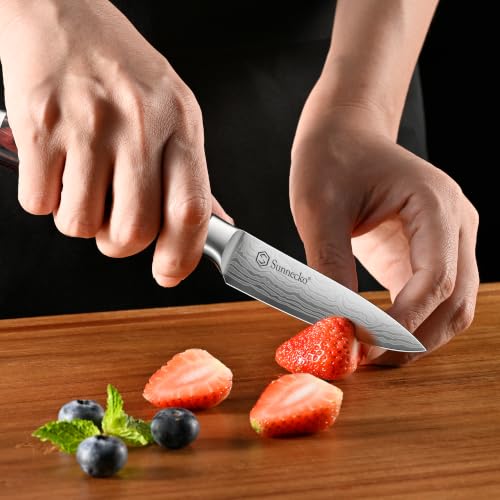 Sunnecko 9cm Gemüsemesser Obstmesser, Scharfe Klinge Allzweckmesser – Ansicht 5