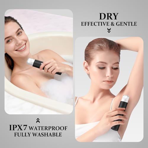 Image of Bikini Trimmer for Women, Dual Head Face Shaver Body Hair Trimmmer, IPX7 Waterproof Womens Electric Razor for Legs, Black