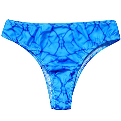 Genérico Bikini Reductor Pecho Mujer Wear Bathing Sexy Beach Woman imprimió Swimming Bottoms Swimwear Tankinis Set Natacion Trajes De BañO (Blue, L)