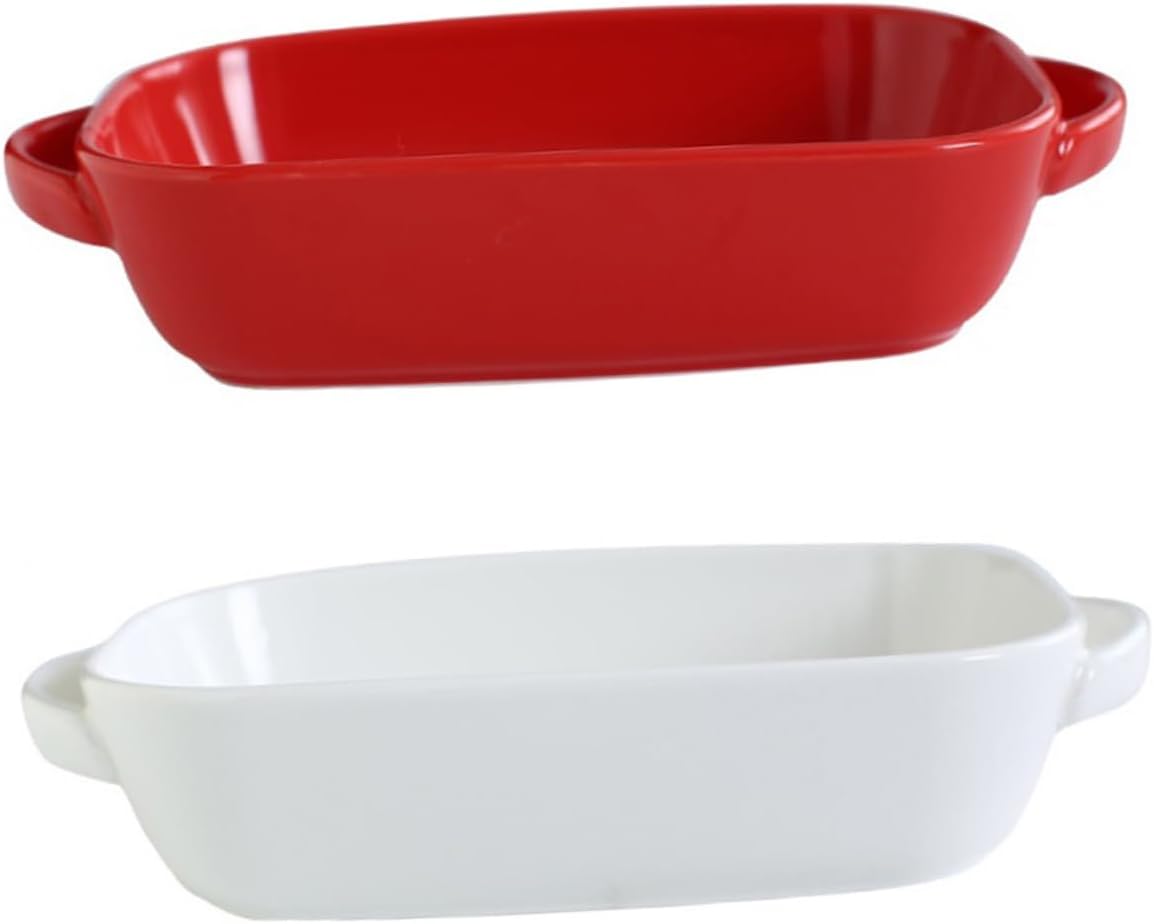 2pcs Oval Ceramic Baking Dish Food-grade Soup Plates Cheesecake Dishes for Home Use High-temperature Resistant Functionality for Serving and Baking