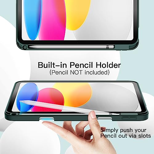 Image of JETech Cover Case for iPad (A16) 11th /10th Generation (2025 /2022) with Pencil Holder, Slim Tablet Cover with Soft TPU Back, Auto Wake /Sleep (Misty Blue)
