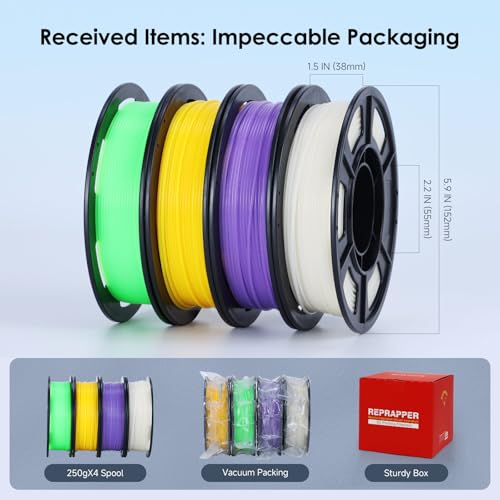Filament PLA phosphorescent 1.75mm RepRapper pour impression 3D multicolor - 6