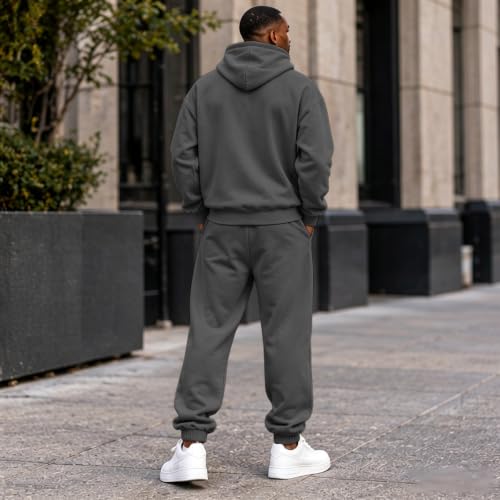 Elneeya Mens Sweatsuit Oversized Jogging Suits Fall Training Two Piece Set - image 5