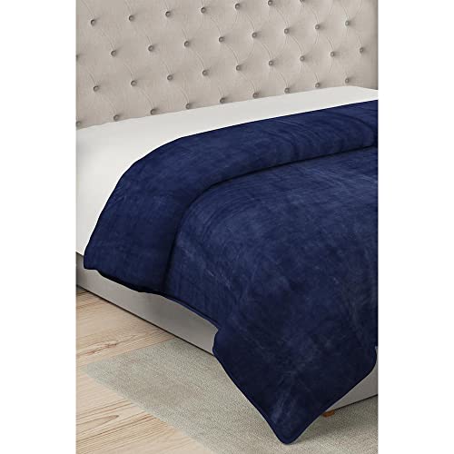 Image of IVY by HomeStop Solid Soft and Durable Poly Boa 290 GSM Blanket (Blue, 2Mx2.2M)
