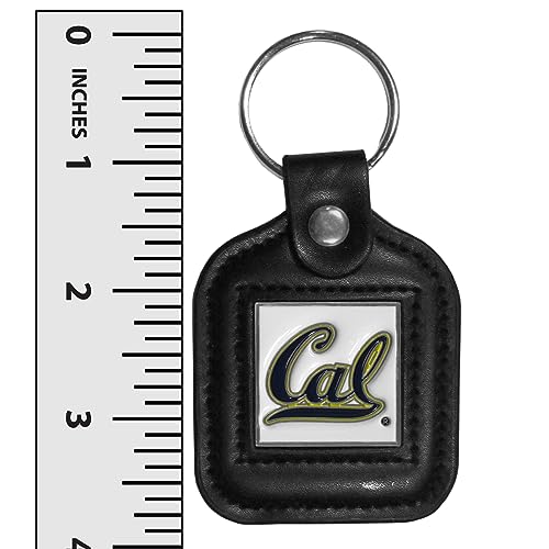 NCAA-Siskiyou-Sports-Fan-Shop-California-Golden-Bears-Square-Leather-Key-Chain-One-Size-Black