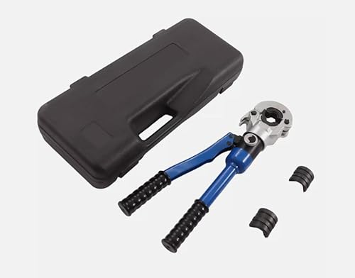 Herramienta de prensado, juego de alicates de crimpado profesionales para insertos de mordaza de tubo de cobre para tubos de cobre azul, negro y plata, 38 x 0,9 cm