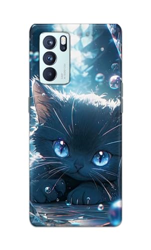 Image of Printed Hard Back Cover Case for Oppo Reno6 Pro 5G Back Cover (Cute Cat) -1111