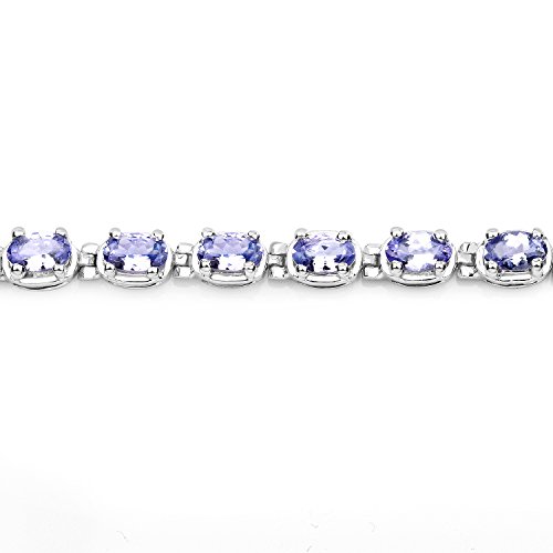 Tanzanite Bracelet, Natural Tanzanite Oval Tennis Bracelet in .925 Sterling Silver, December Birthstone Bracelet, Gifts for Her4
