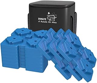 RVMATE RV Leveling Blocks 10 Pack, Heavy Duty Camper Leveling Blocks, PP Leveling Blocks for RVs, Reduce Trailer Movement, Great for Single and Dual Wheels