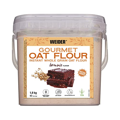 Weider Gourmet Oat Flour (1,9kg) Brownie Geschmack. Vollkorn-Haferflocken. Proteinquelle mit niedrigem Zuckergehalt