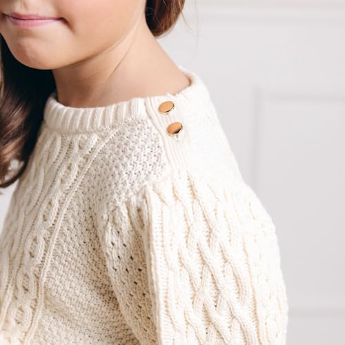 Image of Hope & Henry Girls Cable Front Pullover Sweater