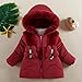 Girls Jackets Size 10-12 Fall Outdoor Winter Parka Down Fall Jacket For Boys Warm Zip Up Fashion Winter Coats For Girls Size 8 Padded With Hood Quilted Chunky Outerwear Cinched Waist Wine 90