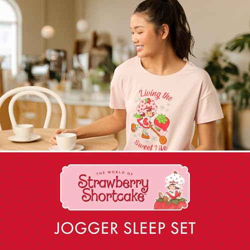 Image of Richard Leeds International Womens 2 Piece PJs Set - Disney | Hello Kitty | Snoopy - Short Sleeve Top & Jogger Lounge Sets