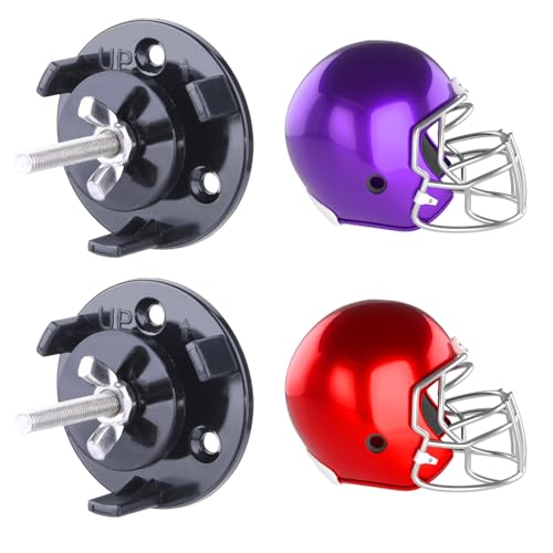 2 Pack Football Helmet Wall Mount Display Holder Hanger for Full or Mini Helmet, Floating Case Shelf Stand, Black