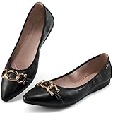 Reimferce Ballet Flats Shoes for Women: Black 7.5 Comfortable Work Dress Flats - Ladies Wedding Shoes for Walking