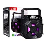 LMDXCARE Bluetooth Speaker Wireless with TWS Function - FM Radio Rechargeable Speaker Mini Speaker with Party Lights