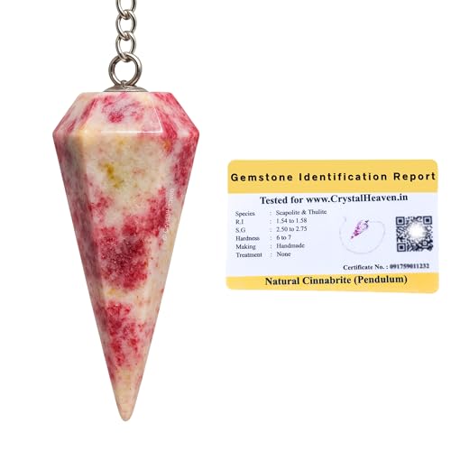 Image of Cinnabarite Pendulum Dowsing Tool - Natural Crystal Pendulum for Spiritual Guidance - Premium Dowser Pendulum for Accurate Divination and Energy Healing - Perfect for Energy Healing and Chakra Balancing - Handcrafted with Precision and Elegance