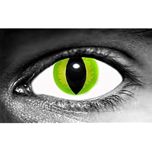 Paire de lentille de contact de couleur Oeil de chat Vert (sans correction)
