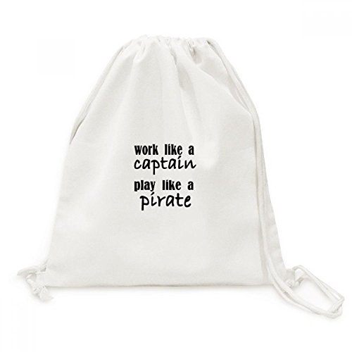 Sac à cordon en toile résistant avec motif pirate humoristique