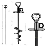 SELEWARE Dog Tie Out Stake Outdoor Anti-Rust Ground Anchor für große Hunde bis zu 220 lbs, Free Swivel Dog Stake Dog Camping Gear Twist Rod Included