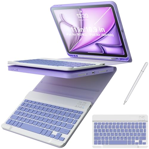 Funda para iPad Air de 11 pulgadas con teclado recargable para estudiar y viajar