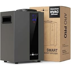 AROMELY ARO PRO HVAC Scent Diffuser – Nebulizing Waterless Diffuser – Black | For Home, Office, Large Room & Commercial Use – Smart Bluetooth App Control, Up to 4,000 SQFT – Cold Air Diffusion Technology
