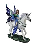 Veronese Polyresin Statues Anne Stokes Realm Of Enchantment Blue Fairy Statue 8 X 10.5 X 4 Inches Blue