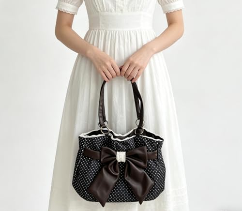 Bolso Tote con Lunares y Lazo Y2k de Lona miniatura 4