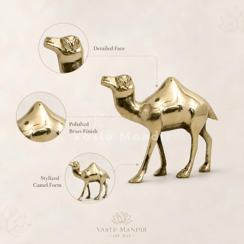Image of Brass Camel Idol, Vastu Remedy for Endurance & Stability (16 cm, 780 g)