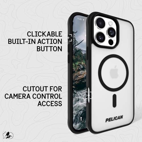 Image of Pelican Ranger iPhone 16 Pro Max Case - MagSafe Phone Case - Frosted Clear | Rugged Magnetic Phone Case w /12ft Military-Grade Drop Protection - Anti-Scratch, Heavy Duty Phone Cover for iPhone 16 Pro Max