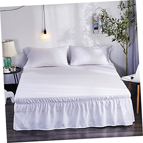 Falda plisada para cama accesorio decoración dormitorio volante elástico funcional 5