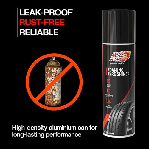 Image of Foaming Tyre Shiner | 450ml (475g) | Cleans Dirt Instantly & Restores Showroom-Like Wet Black Finish | Prevents Fading & Cracking | Easy Spray Application.