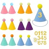 12 Stück Mini Partyhüte für Kuscheltiere, Partyhut Kuscheltiere