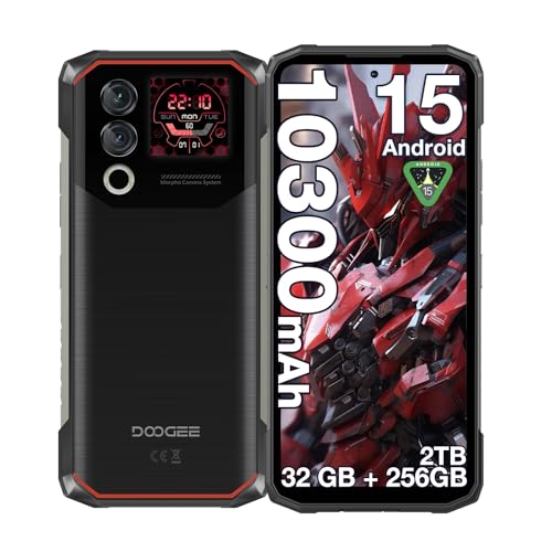 DOOGEE Blade 10 Max 120Hz 10300mAh Battery Rugged Smartphone Unlocked, 1.54" Rear Screen 256GB+32GB Rugged Phone, 6.56" 4G Dual SIM Waterproof Phone, 3 Card Slots/NFC/Face Unlock Android 15