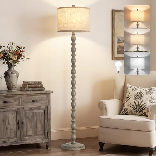 62" Floor Lamps for Living Room,3 Color Temperature Retro Standing