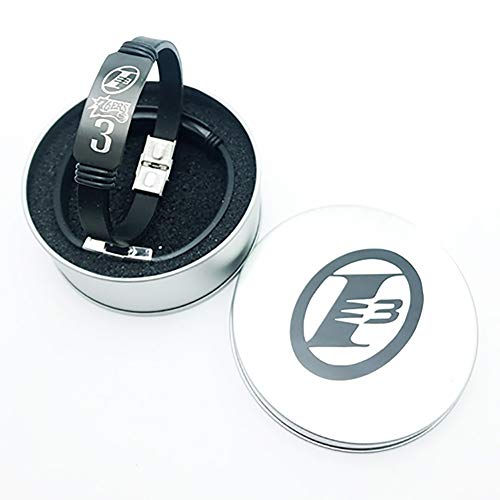 YTBLF Caja De Hierro De La Pulsera De La Estrella del Baloncesto Pulsera De La Pulsera De Los Deportes del Silicón De Kobe Curry James,Iverson